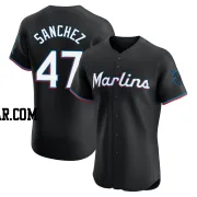 Ali Sanchez Men's Miami Marlins Black Elite Alternate Vapor Premier Jersey