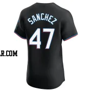 Ali Sanchez Men's Miami Marlins Black Elite Alternate Vapor Premier Jersey