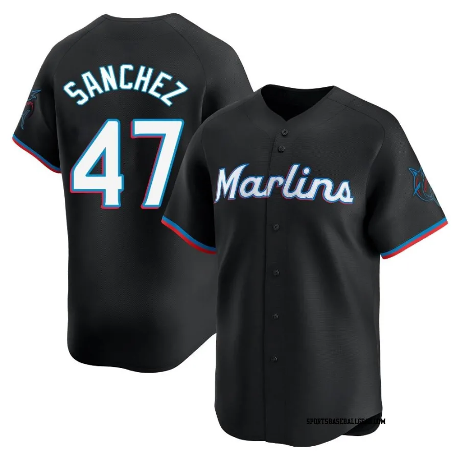 Ali Sanchez Men's Miami Marlins Black Limited Alternate Jersey