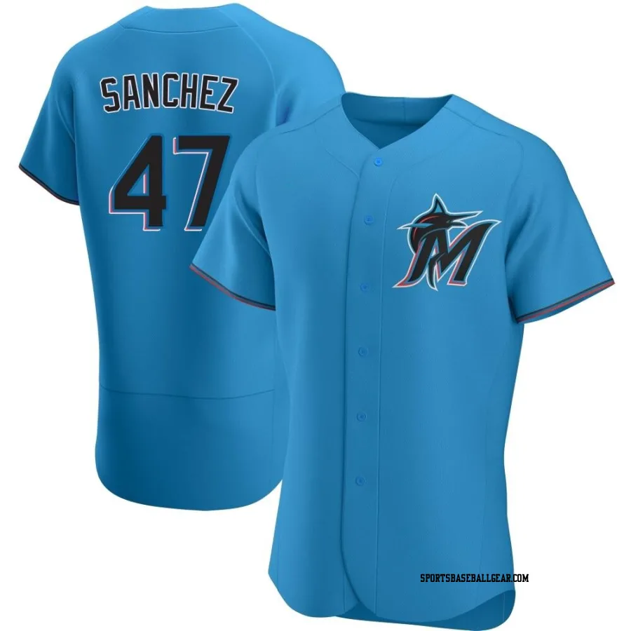 Ali Sanchez Men's Miami Marlins Blue Authentic Alternate Jersey