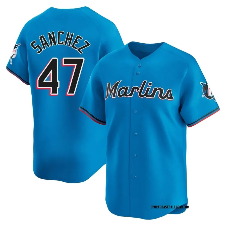 Ali Sanchez Men's Miami Marlins Blue Limited Alternate Jersey