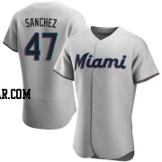 Ali Sanchez Men's Miami Marlins Gray Authentic Road Jersey