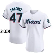 Ali Sanchez Men's Miami Marlins White Elite Home Jersey