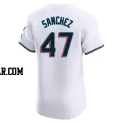 Ali Sanchez Men's Miami Marlins White Elite Home Jersey