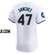 Ali Sanchez Men's Miami Marlins White Elite Home Patch Jersey