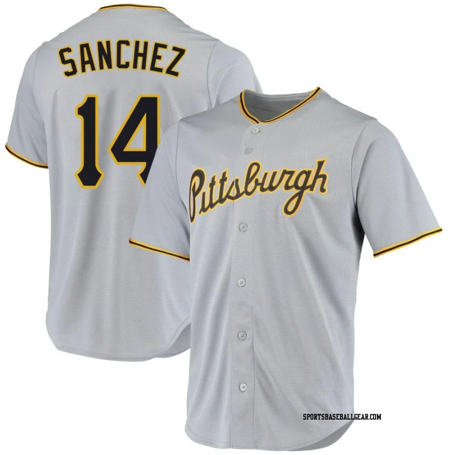 Ali Sanchez Men's Pittsburgh Pirates Gray Replica Road Jersey