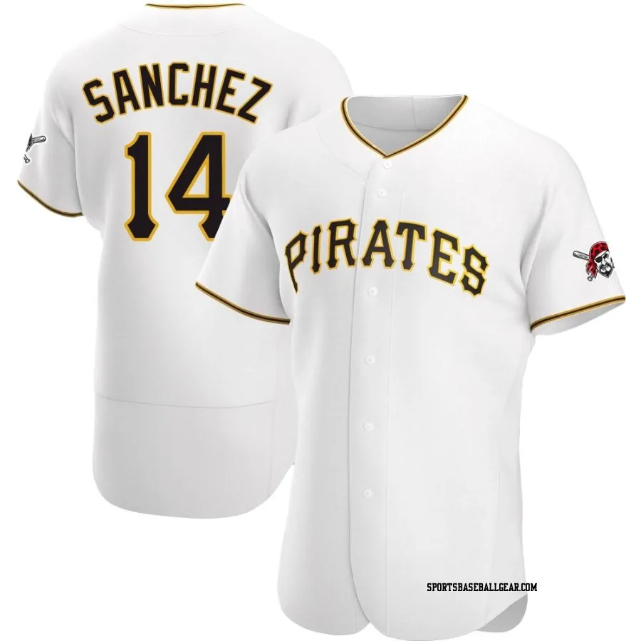 Ali Sanchez Men's Pittsburgh Pirates White Authentic Home Jersey