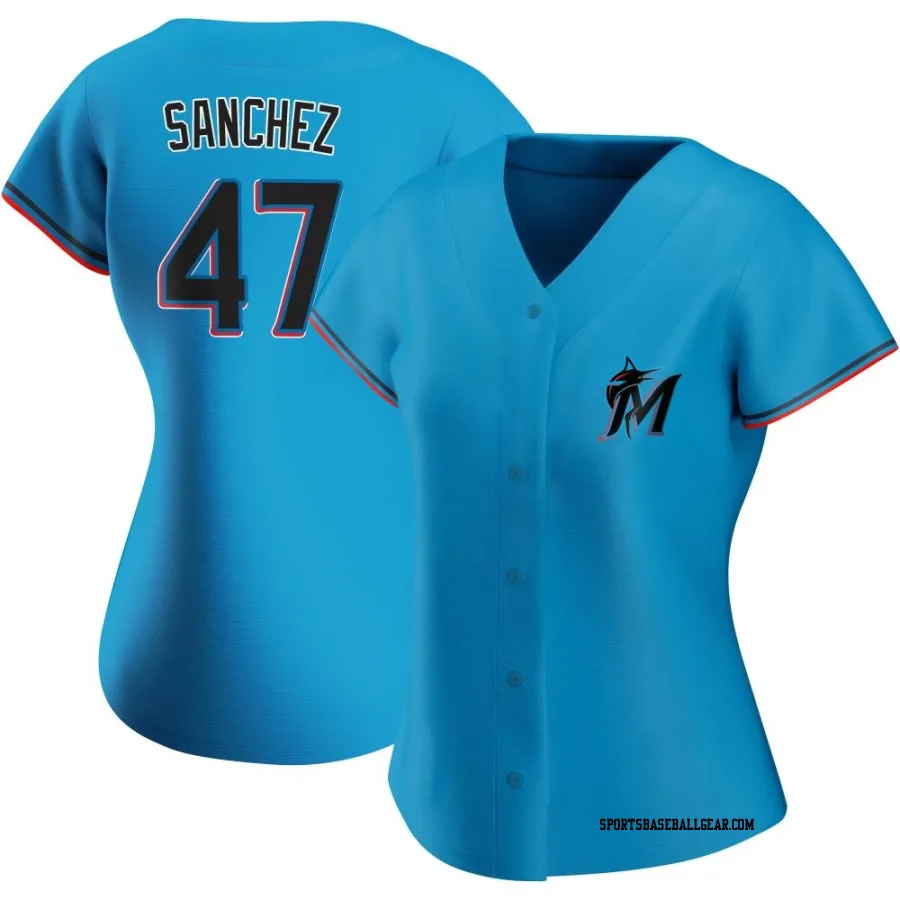 Ali Sanchez Women's Miami Marlins Blue Authentic Alternate Jersey