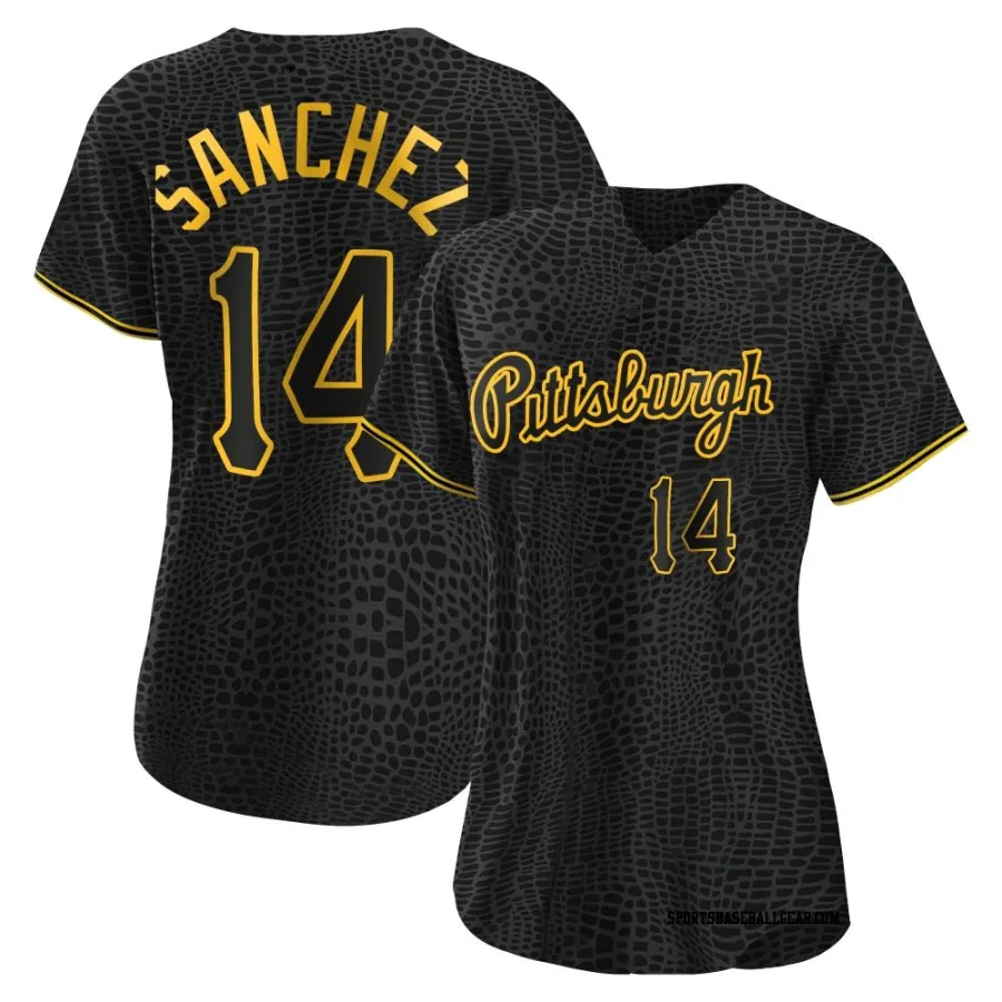 Ali Sanchez Women's Pittsburgh Pirates Black Authentic Snake Skin City Jersey