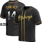 Ali Sanchez Youth Pittsburgh Pirates Black Golden Replica Alternate Jersey