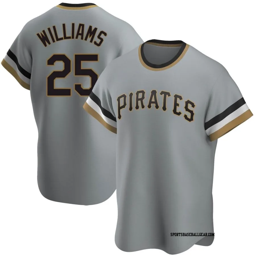 Alika Williams Men's Pittsburgh Pirates Gray Replica Road Cooperstown Collection Jersey