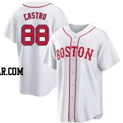 Allan Castro Men's Boston Red Sox White Replica 2021 Patriots' Day Jersey