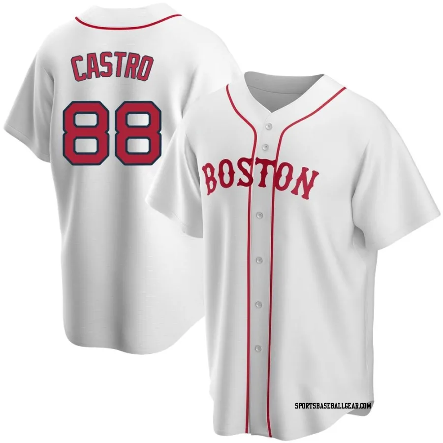 Allan Castro Men's Boston Red Sox White Replica Alternate Jersey