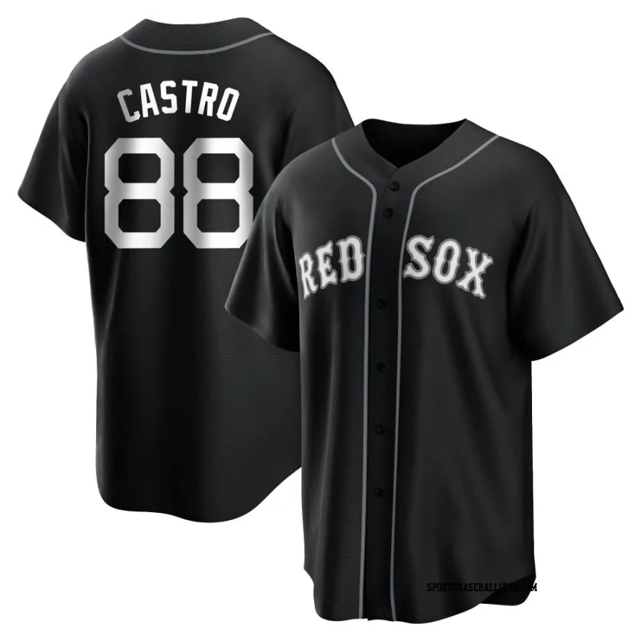 Allan Castro Youth Boston Red Sox Black/White Replica Jersey