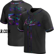 Allan Winans Men's Atlanta Braves Black Holographic Replica Alternate Jersey