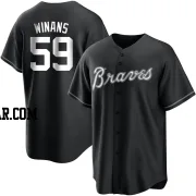 Allan Winans Men's Atlanta Braves Black/White Replica Jersey