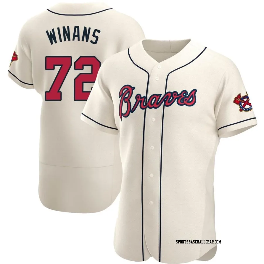 Allan Winans Men's Atlanta Braves Cream Authentic Alternate Jersey