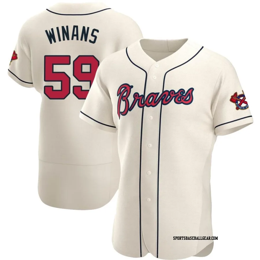 Allan Winans Men's Atlanta Braves Cream Authentic Alternate Jersey