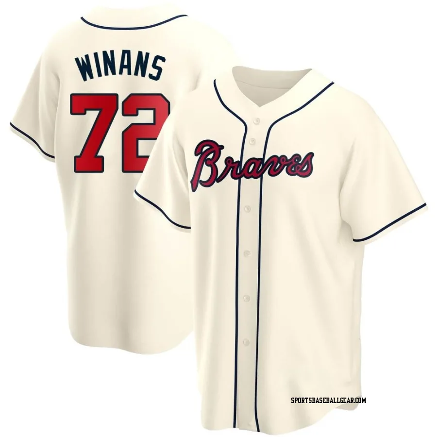 Allan Winans Men's Atlanta Braves Cream Replica Alternate Jersey