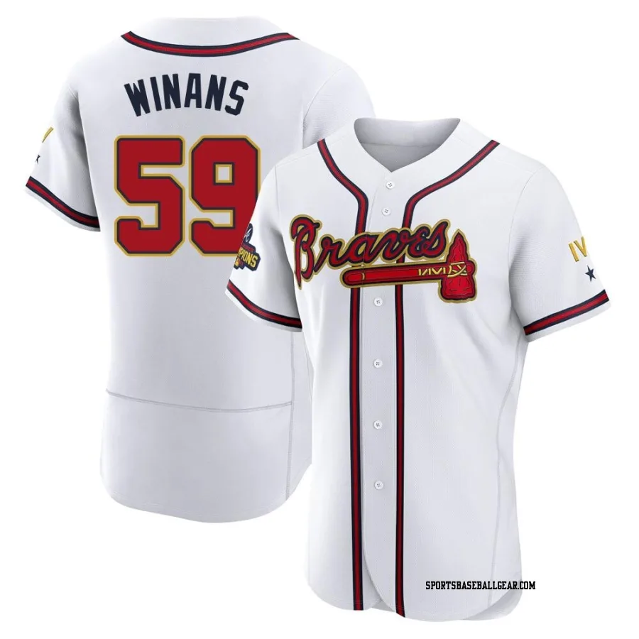 Allan Winans Men's Atlanta Braves Gold Authentic White 2022 Program Jersey