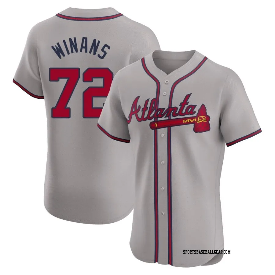 Allan Winans Men's Atlanta Braves Gray Elite Road Jersey