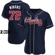 Allan Winans Men's Atlanta Braves Navy Authentic Alternate Jersey