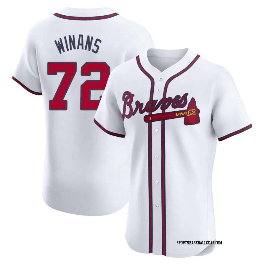 Allan Winans Men's Atlanta Braves White Elite Home Jersey