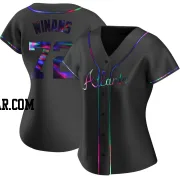 Allan Winans Women's Atlanta Braves Black Holographic Replica Alternate Jersey