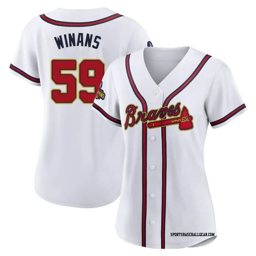 Allan Winans Women's Atlanta Braves Gold Authentic White 2022 Program Jersey