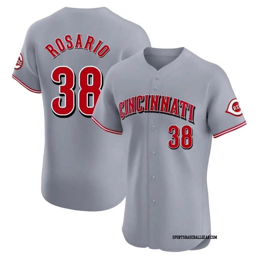 Amed Rosario Men's Cincinnati Reds Gray Elite Road Jersey