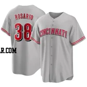 Amed Rosario Men's Cincinnati Reds Gray Replica Road Jersey