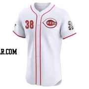 Amed Rosario Men's Cincinnati Reds White Elite Home Patch Jersey