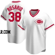 Amed Rosario Men's Cincinnati Reds White Replica Home Cooperstown Collection Jersey