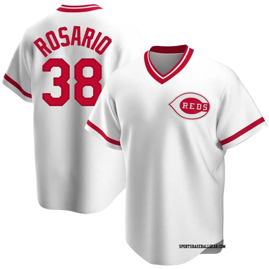 Amed Rosario Men's Cincinnati Reds White Replica Home Cooperstown Collection Jersey