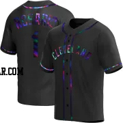 Amed Rosario Men's Cleveland Guardians Black Holographic Replica Alternate Jersey