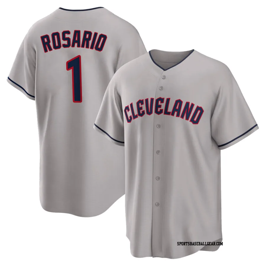 Amed Rosario Men's Cleveland Guardians Gray Replica Road Jersey