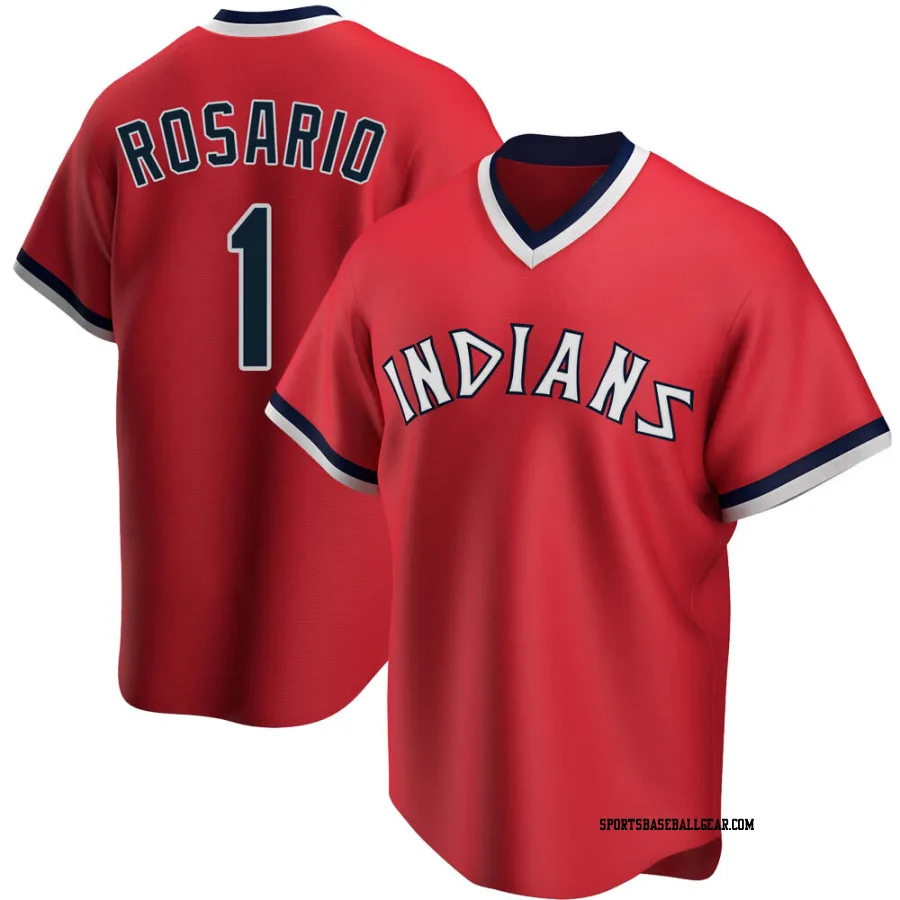 Amed Rosario Men's Cleveland Guardians Red Replica Road Cooperstown Collection Jersey