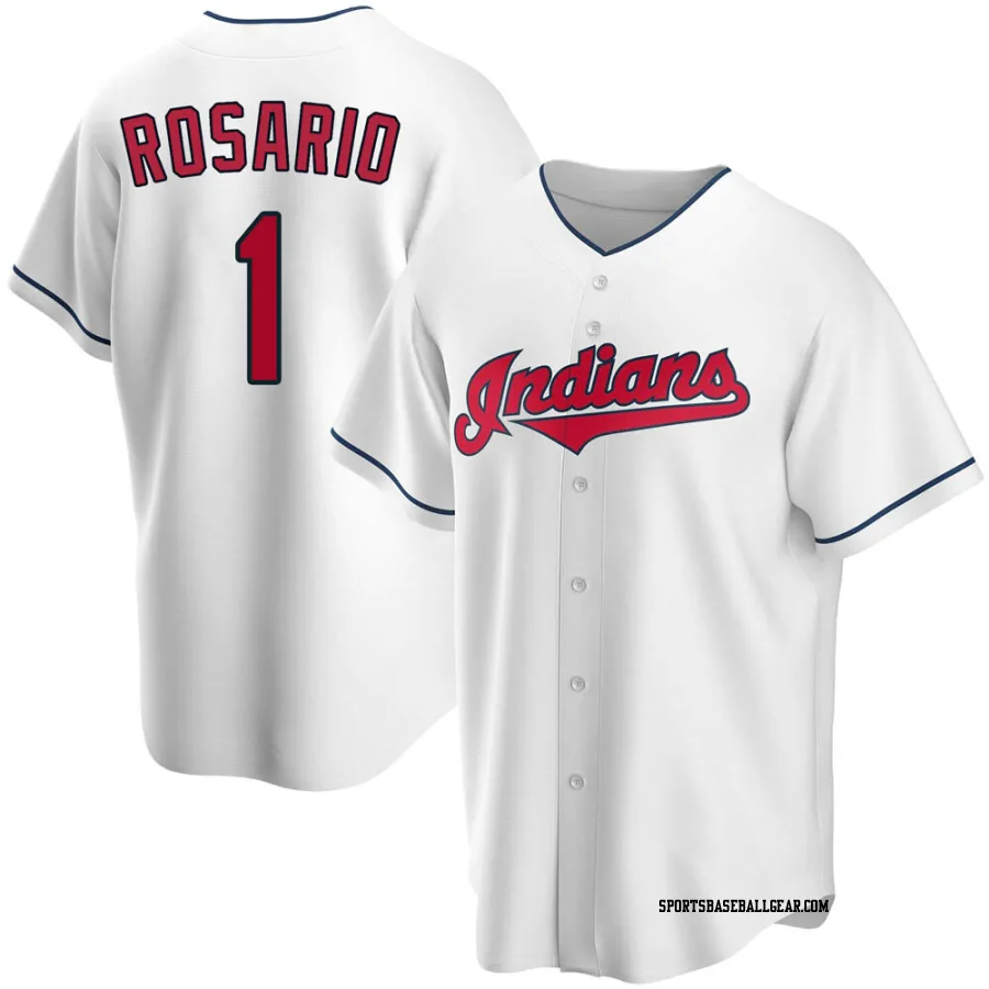 Amed Rosario Men's Cleveland Guardians White Replica Home Jersey