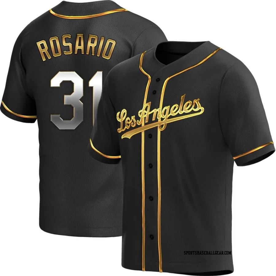 Amed Rosario Men's Los Angeles Dodgers Black Golden Replica Alternate Jersey