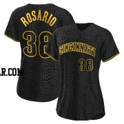 Amed Rosario Women's Cincinnati Reds Black Authentic Snake Skin City Jersey