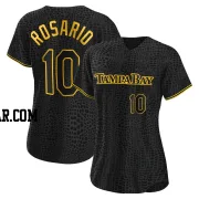 Amed Rosario Women's Tampa Bay Rays Black Authentic Snake Skin City Jersey