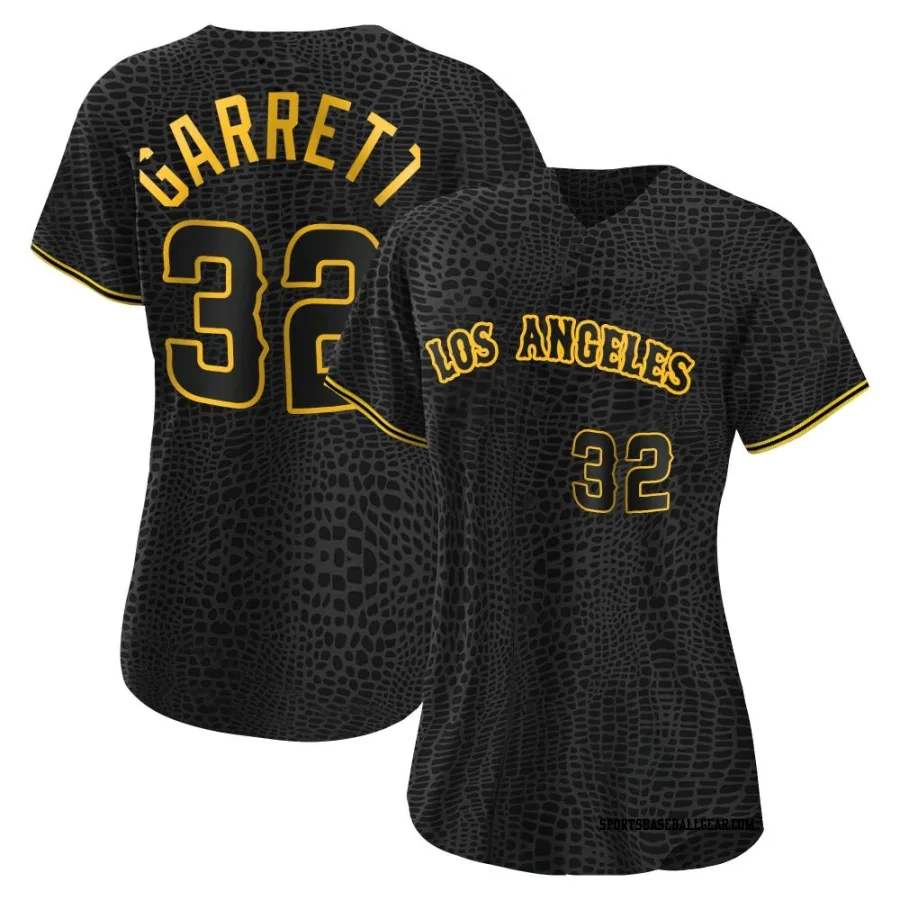 Amir Garrett Women's Los Angeles Angels Black Authentic Snake Skin City Jersey