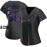 Amir Garrett Women's Los Angeles Angels Black Holographic Replica Alternate Jersey