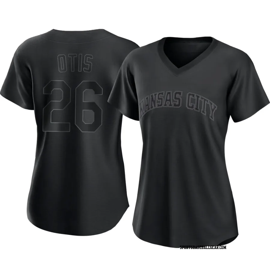 Amos Otis Women's Kansas City Royals Black Authentic Pitch Fashion Jersey