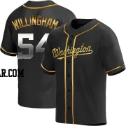 Amos Willingham Men's Washington Nationals Black Golden Replica Alternate Jersey