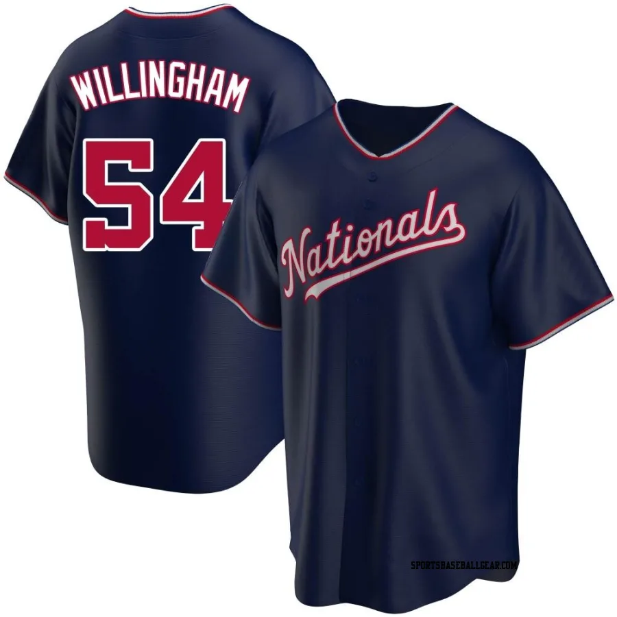 Amos Willingham Men's Washington Nationals Navy Replica Alternate Jersey