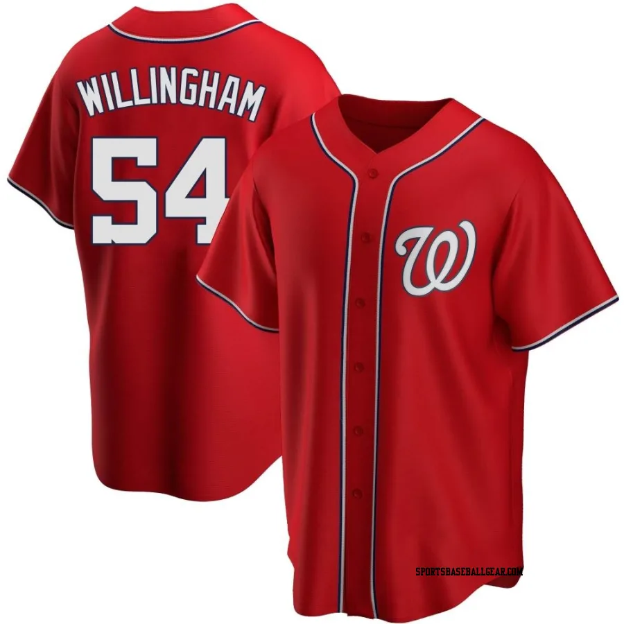 Amos Willingham Men's Washington Nationals Red Replica Alternate Jersey