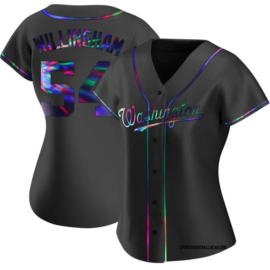 Amos Willingham Women's Washington Nationals Black Holographic Replica Alternate Jersey