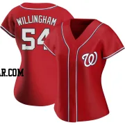 Amos Willingham Women's Washington Nationals Red Replica Alternate Jersey