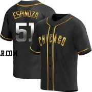 Anderson Espinoza Men's Chicago Cubs Black Golden Replica Alternate Jersey